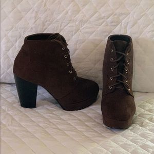 Forever Brown Platform Heel Boots